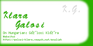 klara galosi business card